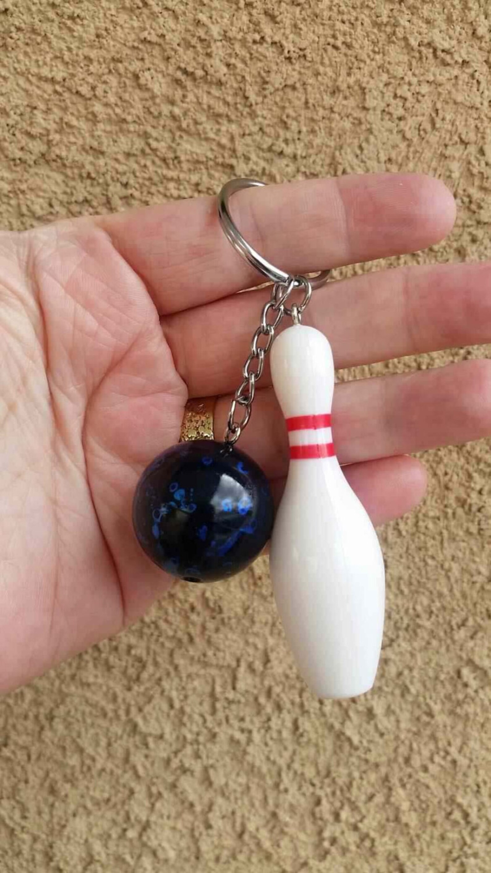 Blue Bowling Ball Keychain Bowling Key Ring Sports Keychain Etsy UK