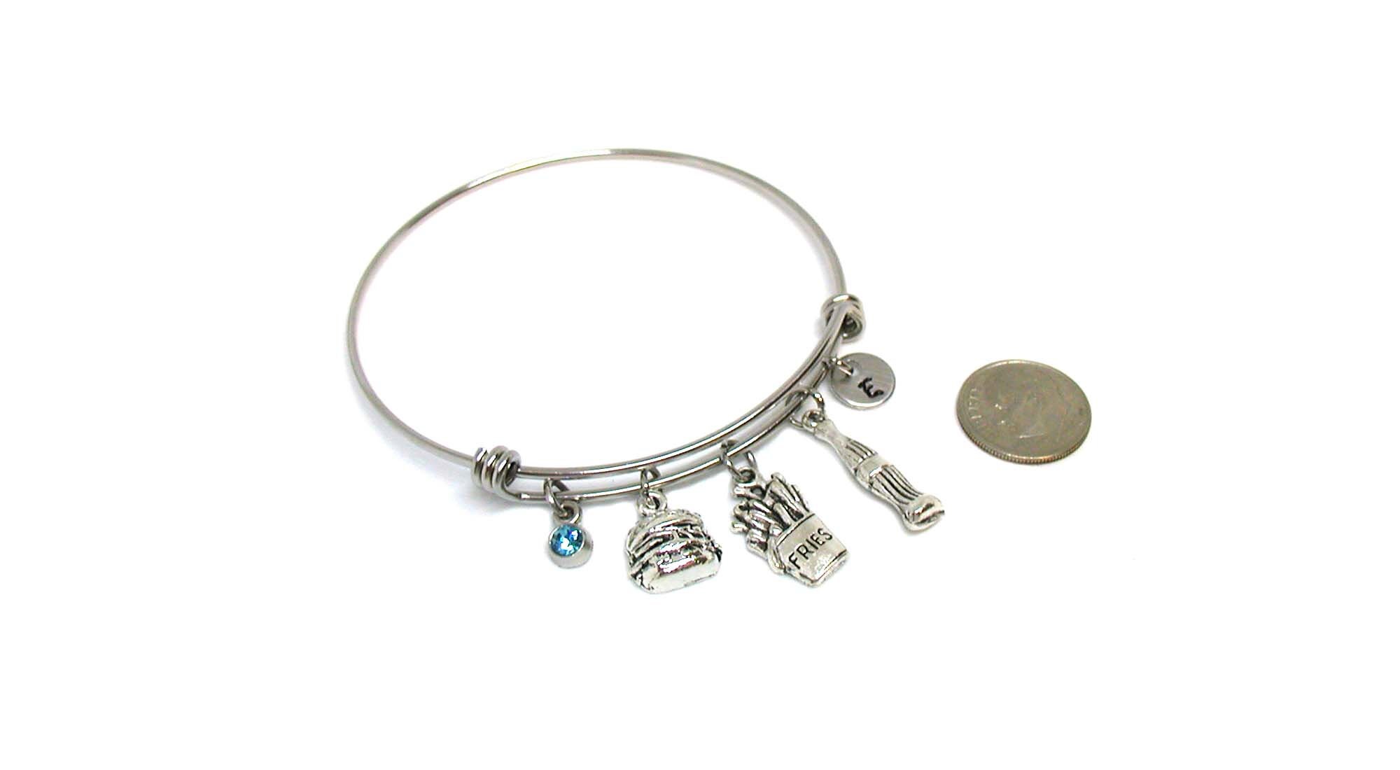 Burger Fries and Soda Pop Bangle, Fast Food Meal Themed Gift ...