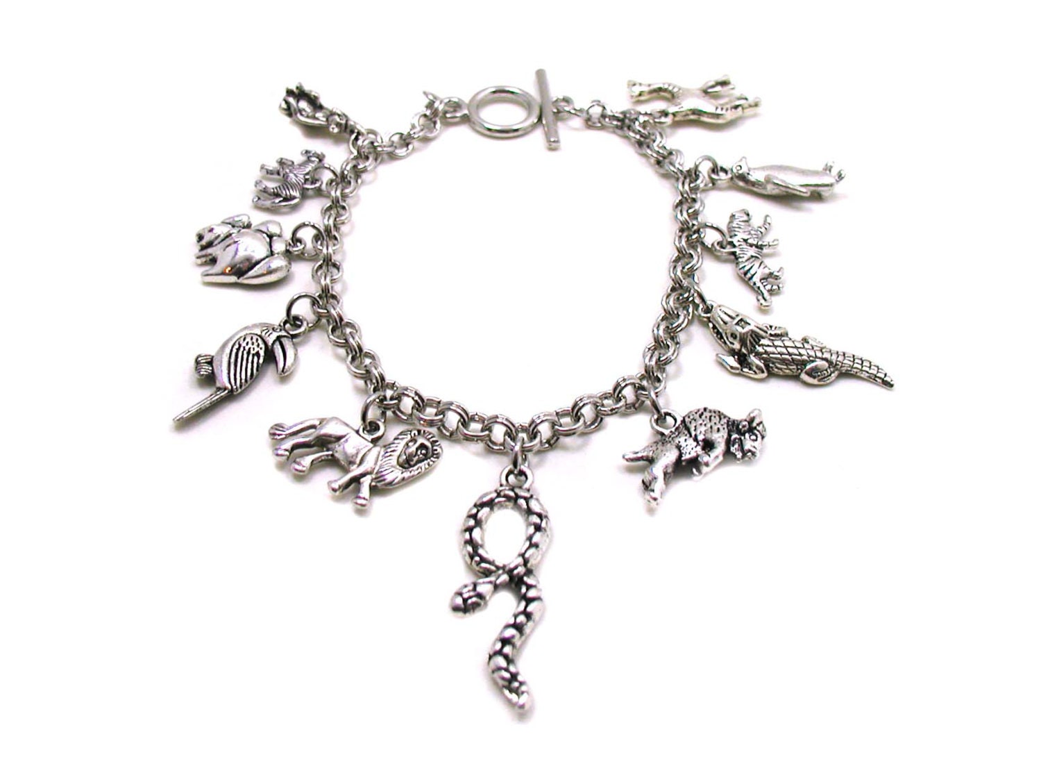 Zoo Animal Charm Bracelet Animals Bracelet Zoo Animals Etsy