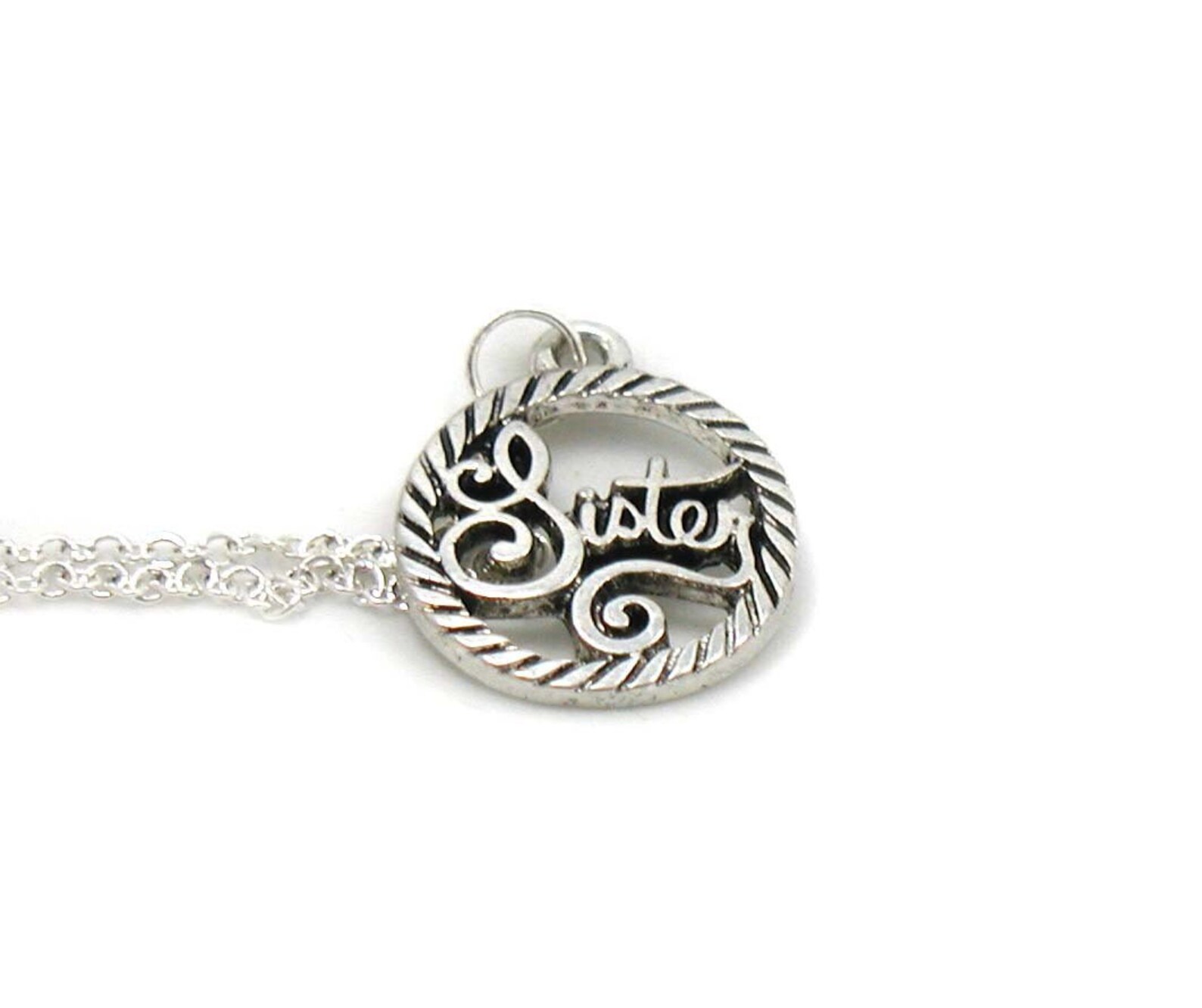 Sister Necklace Charm Necklace Charm Jewelry Antique Sister Etsy