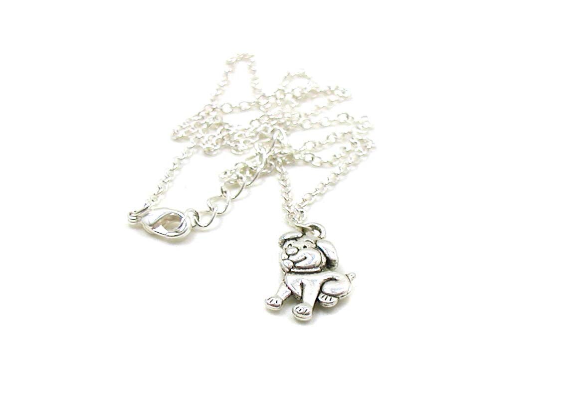 Silver Dog Necklace Dog Charm Necklace Dog Jewelry Silver Etsy UK