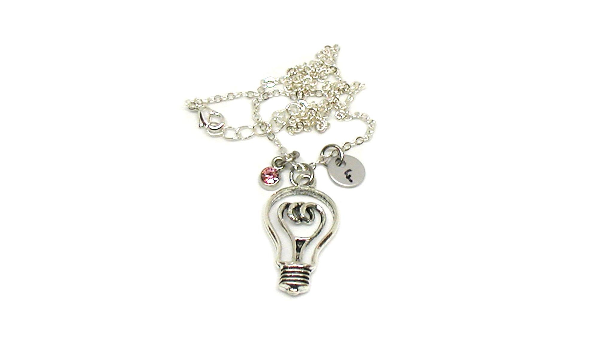 Light Bulb Necklace Light Bulb Pendant Light Bulb Charm Etsy