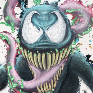 Venom Abstract Painted on Hardboard 24”x32”