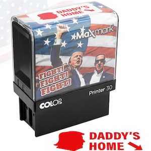 Papas Zuhause Stempel - Selbstfärber Stempel für Trump 2024 Merchandise, Büroartikel, Wahlparty Dekoration - Unterstützt amerikanische Familien!