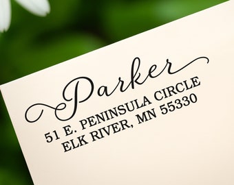 Gepersonaliseerde retouradresstempel: aangepaste zelfinktende rubberstempel