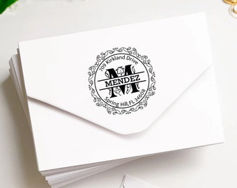 Personalized Self-Inking Address Stamp: Custom Rubber Stamp 1-5/8"