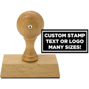 Timbro personalizzato con logo a mano in legno - Timbro rettangolare - Timbro personalizzato - Timbro con marchio, timbro aziendale, disponibili in molte dimensioni!