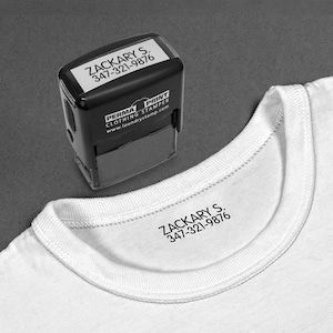 Estampador de ropa con tinta negra - Sello personalizado con nombre para niños - Tinta de grado industrial - Más de 200 lavados - Perfecto para ropa, campamentos y más