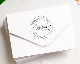 Gepersonaliseerde adresstempel: aangepaste zelfinktende rubberen stempel (1-5/8")