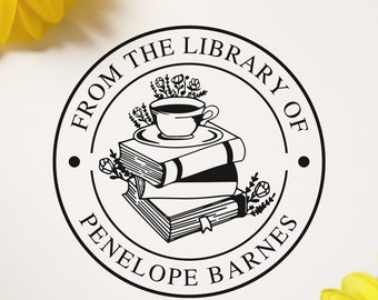 From the library of, Personalized Custom stamp, Library Stamp, custom book stamp, Ex Libris stamp, 1-5/8" Perfect gift