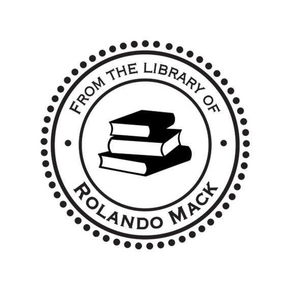 Personalized Custom Library Stamp Round Monogram Stamp Etsy