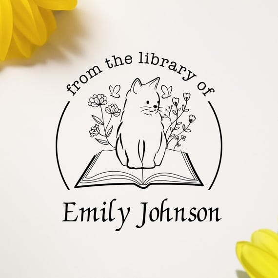 TOP SELLER - From the library of, Personalized Custom stamp - More than 40 designs to choose from! - Ex Libris stamp, 1-5/8" Perfect gift