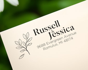 Gepersonaliseerde retouradresstempel: aangepaste zelfinktende rubberstempel