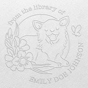 TOPVERKOPER - Uit de bibliotheek met custom embosser met 50 gouden zegellabels - Veel ontwerpen om uit te kiezen! -Ex Libris-embosser 1-5/8"