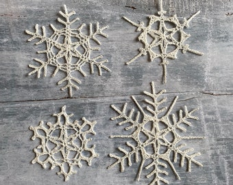 Flouret Crochet Snowflake Patterns: 4-in-1 Collection (Digital Crochet Pattern)