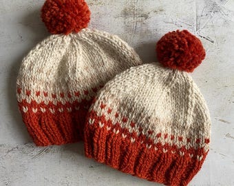 Andesite Fair Isle Winter Hat Knitting Pattern: Adult & Child Sizes (Digital Pattern)