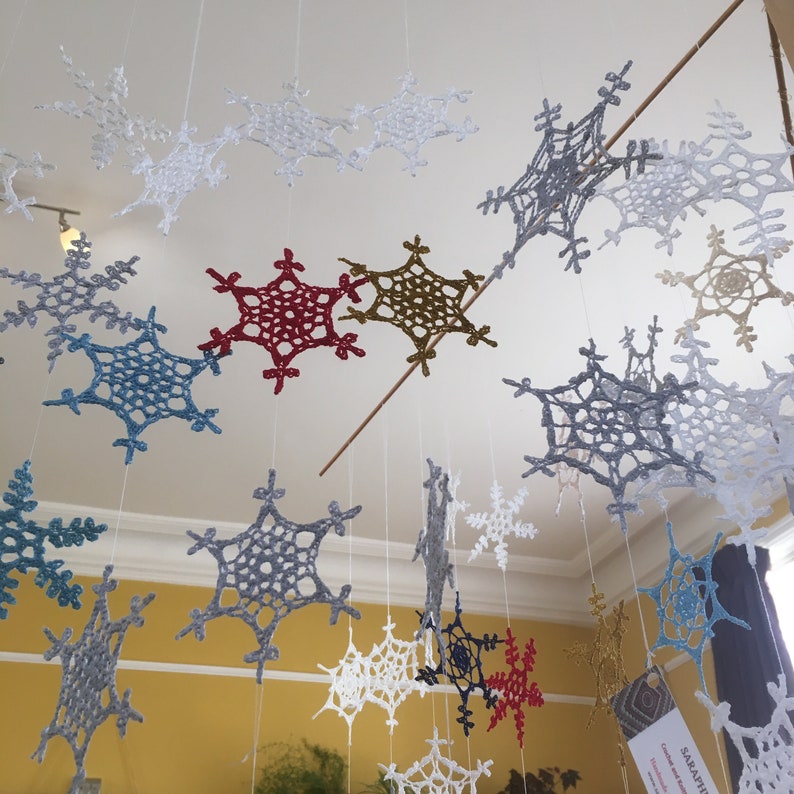 Crochet snowflake pattern collection. 12 crochet snowflake patterns. PDF pattern collection. image 7