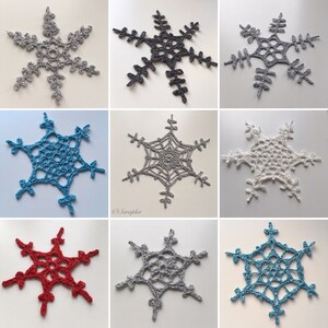 Crochet snowflake pattern collection. 12 crochet snowflake patterns. PDF pattern collection. image 2