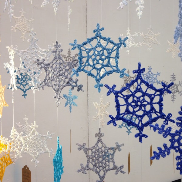 Crochet snowflake pattern collection. 12 crochet snowflake patterns. PDF pattern collection.