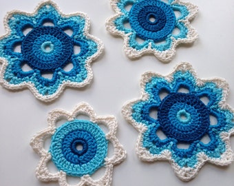 Crochet Retro Flower Pattern: 4 Variations (PDF Pattern)