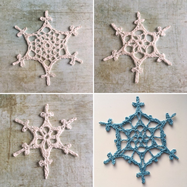 Crochet snowflake pattern collection. 12 crochet snowflake patterns. PDF pattern collection. image 5