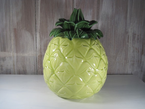 Vintage Ceramic Pineapple Cookie Jar Cemar 500 Mid Century Etsy