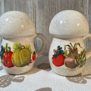 Mushroom Shaped Salt and Pepper Shakers 1975