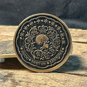 John Wick Blood Oath 50mm Brass Challenge Coin - Replica Medallion Gift | Quod Debitum Sanguine