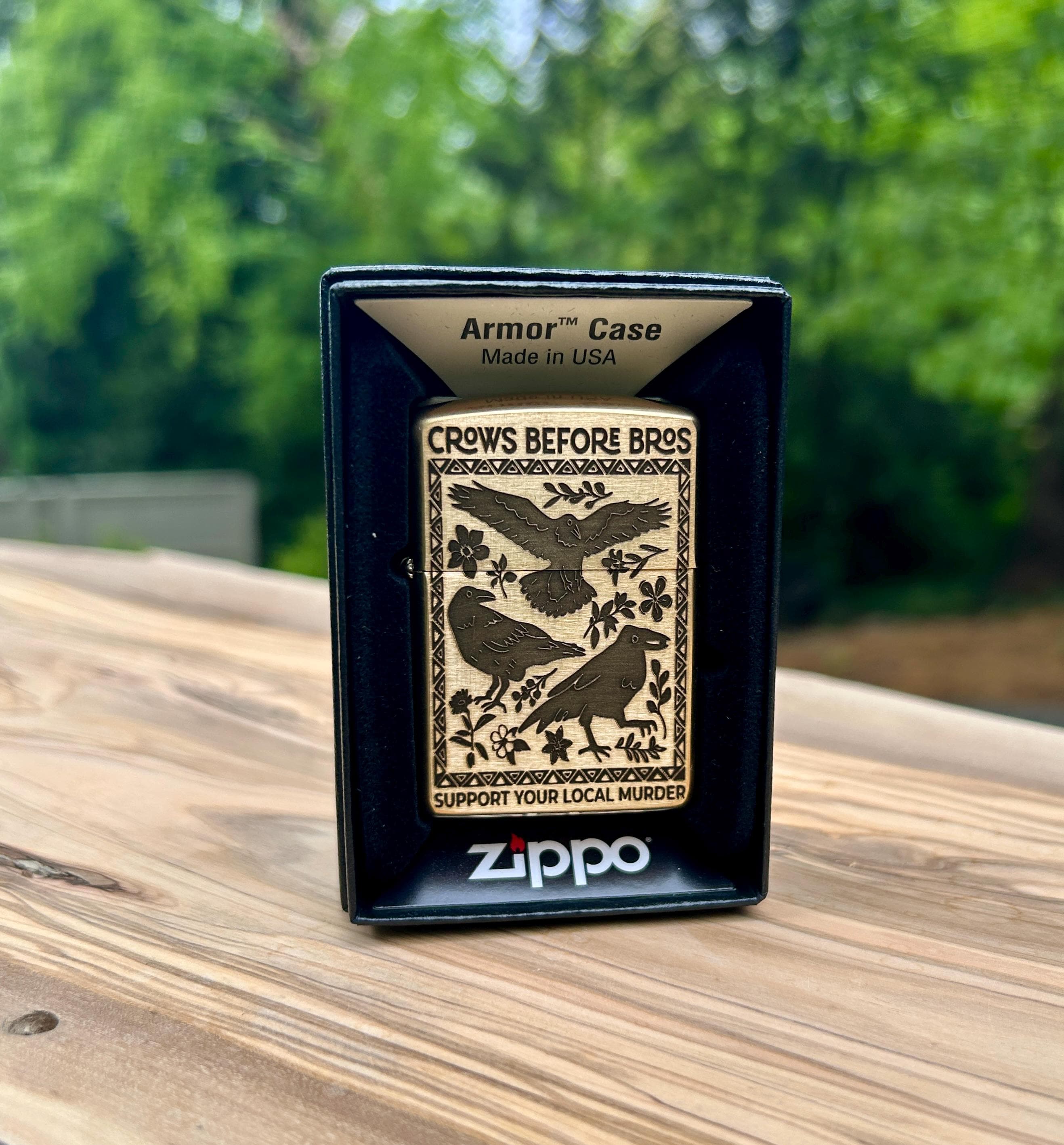 Crow Zippo - Etsy