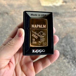 Napalm Kids Custom Engraved Zippo | Polished Solid Brass | Gift for him | Custom Zippo | Zippo Collector | Military Zippo | Vietnam Zippo