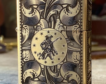 Libertad o Muerte / Zippo de latón con grabado personalizado / Grabado en 5 lados / Hecho en EE. UU.