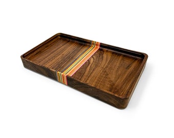 Wood Tray / Recycled Skate Deck and Walnut / Catchall + Valet Tray