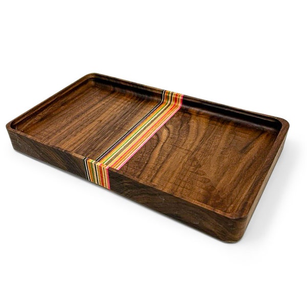 Wood Tray / Recycled Skate Deck and Walnut / Catchall + Valet Tray