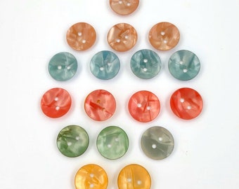 Colorful celluloid vintage buttons 1940s mint condition 17 one inch buttons in various colors