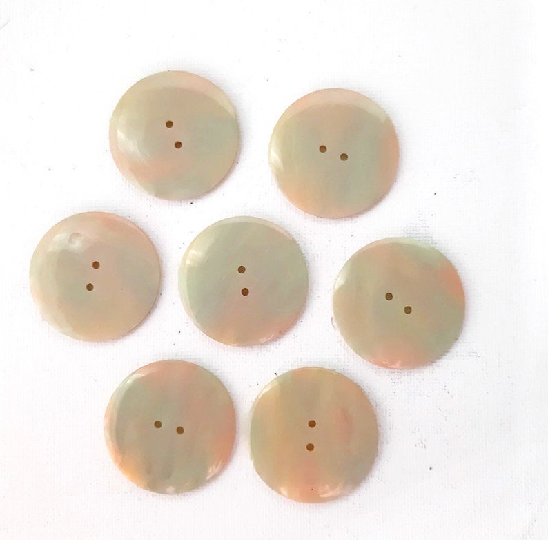 Soft lime green coat buttons,marbled with soft pink 30 mm