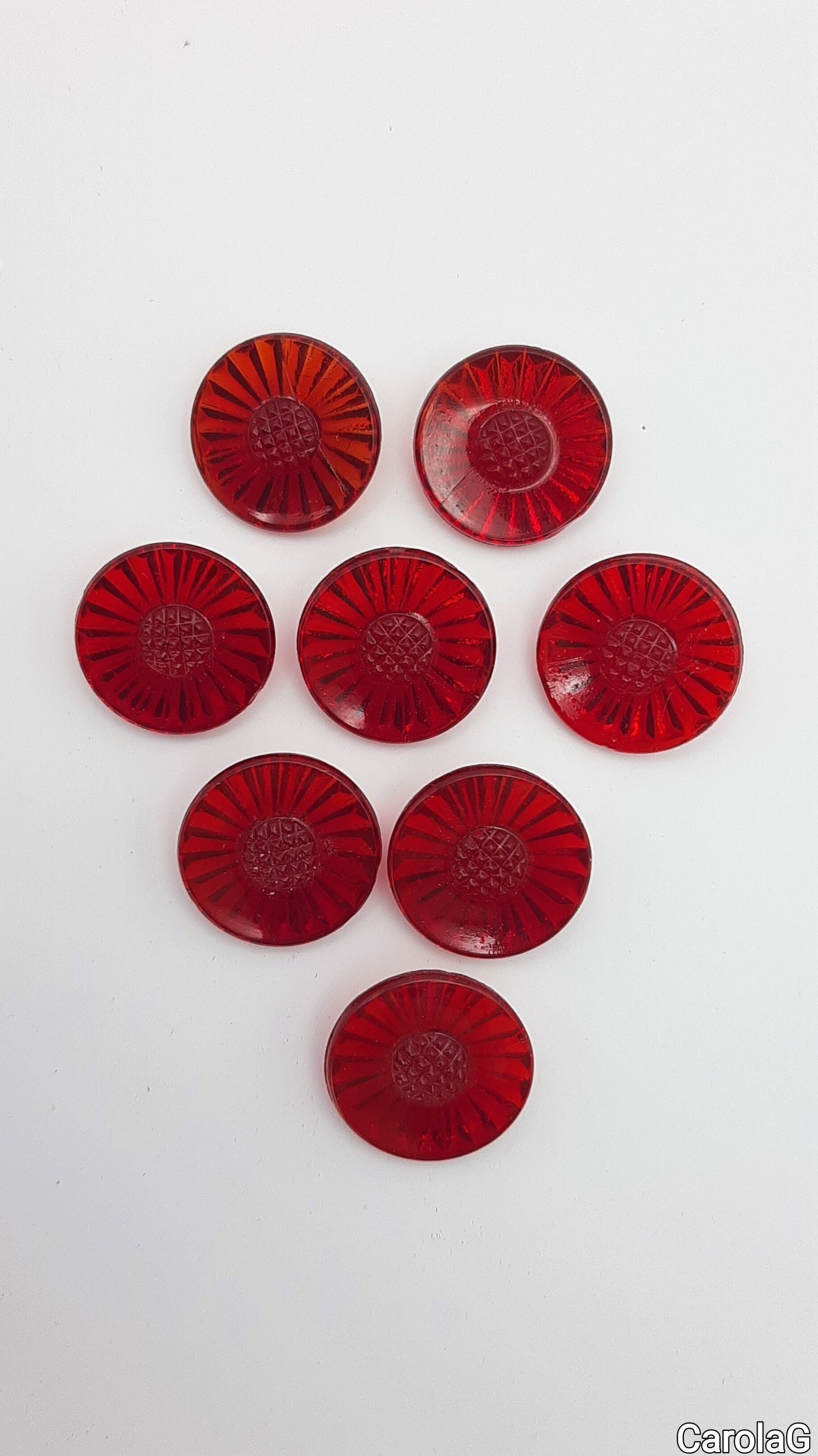10 Transparent Flower Buttons 13mm / Many Colors / Plastic 