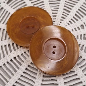 Botones grandes de baquelita color miel, años 30, para abrigos o prendas de punto, botones de colección, 3,8 cm, juego de 2