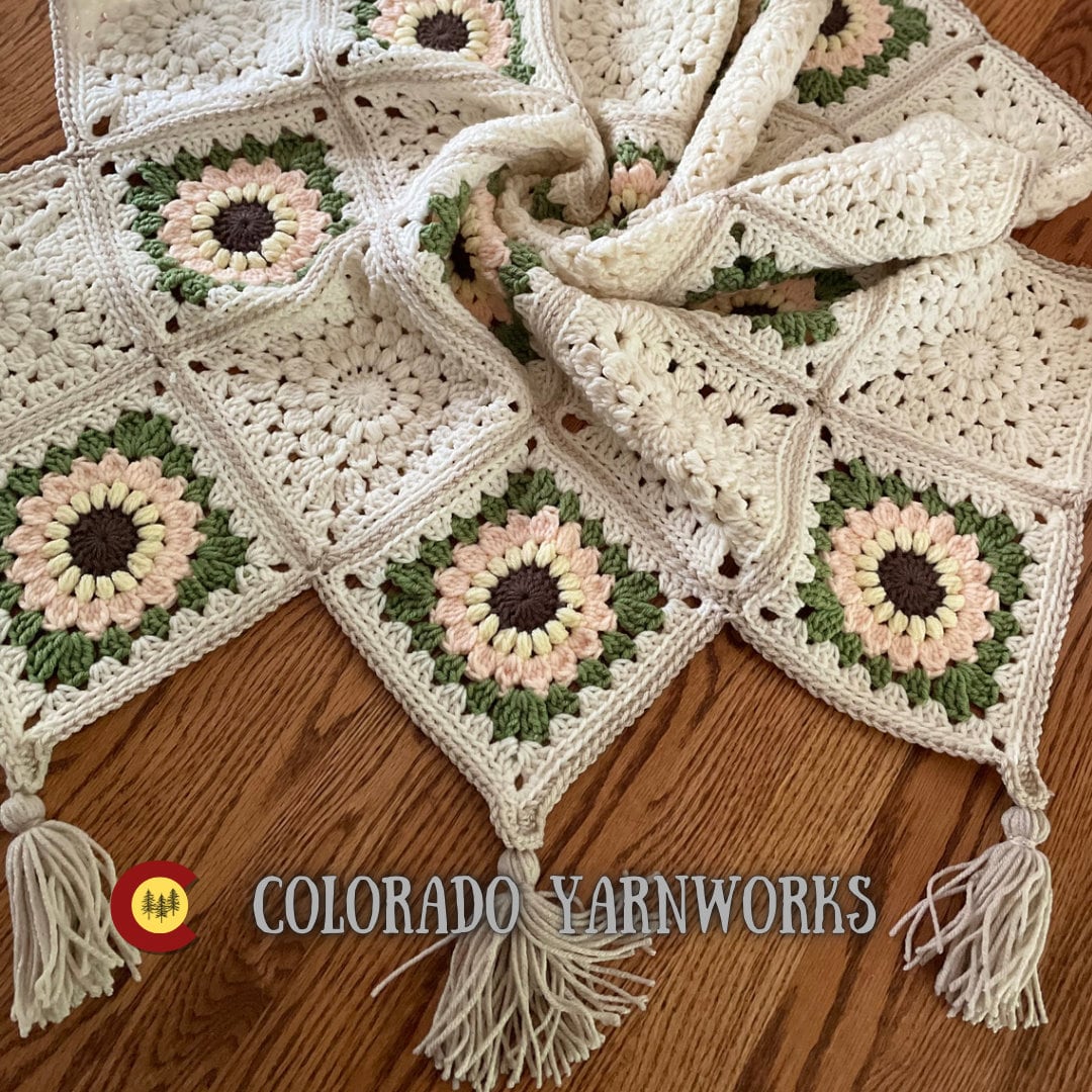40 Sunflower Granny Square Crochet Patterns for Bright Blankets, Bags, and More 8 Sunflower Granny Square Crochet Blanket Pattern: Boho