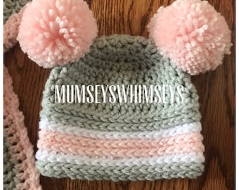 Easy Crochet Beanie PATTERN, Winter Pompom Hat (PDF Pattern)