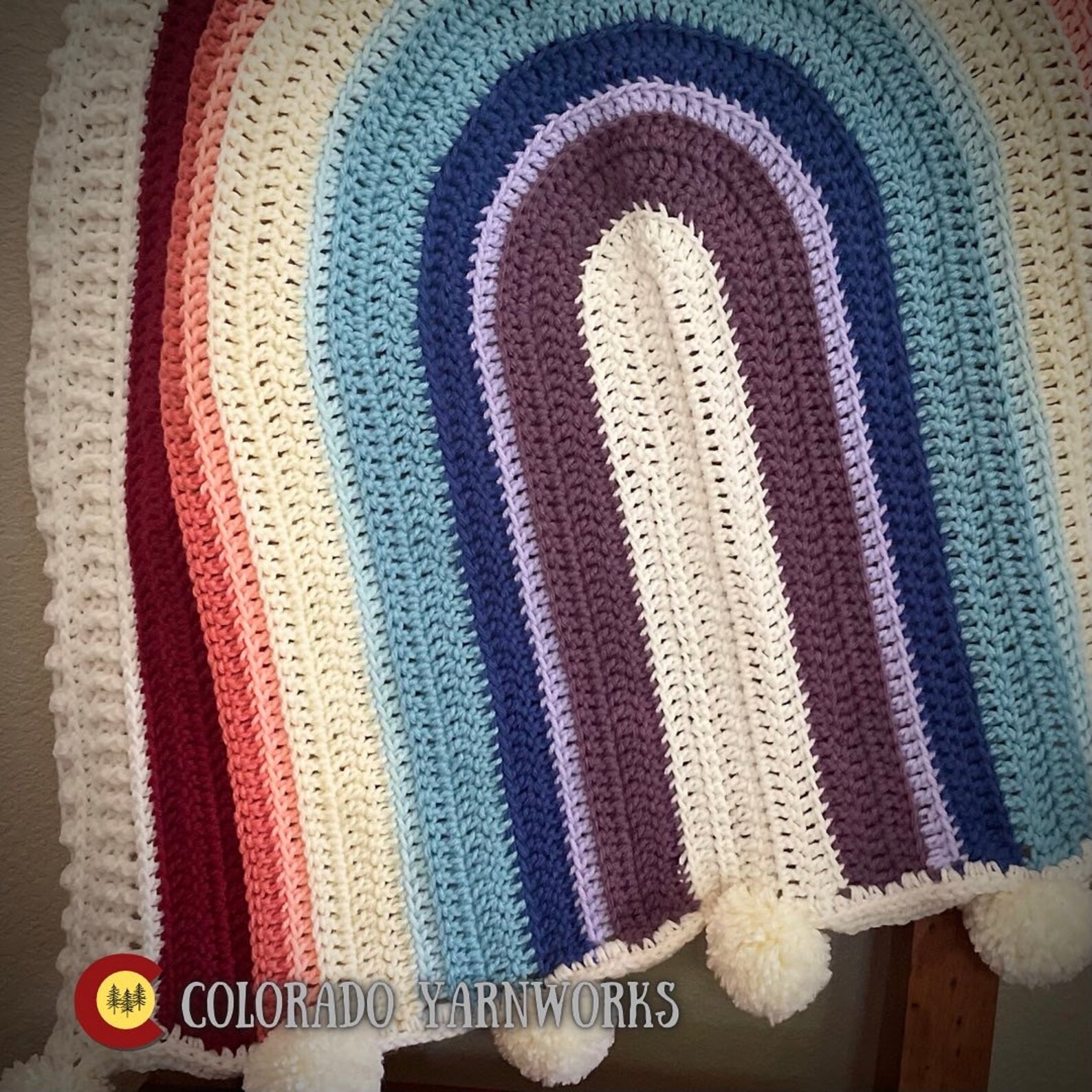 Crochet PATTERN Boho Rainbow Baby Blanket Retro Rainbow Etsy