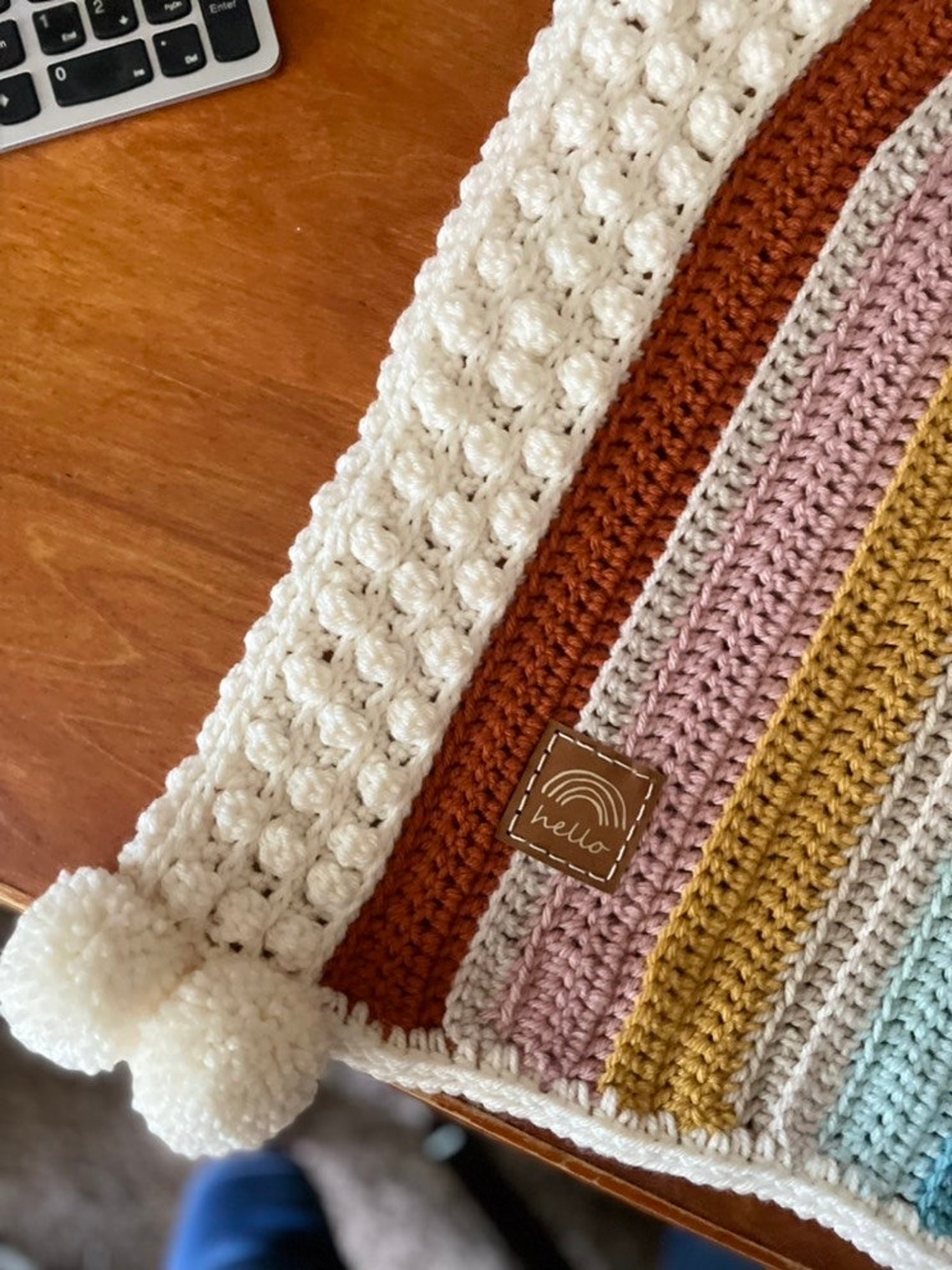 Crochet PATTERN Boho Rainbow Baby Blanket Retro Rainbow Etsy