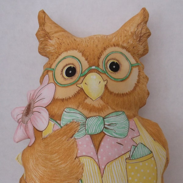 Owl Vintage Fabric Pillow Doll