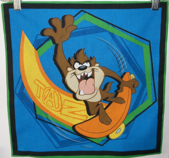 The Tasmanian Devil On A Bike Ride Pillow 4108 Etsy