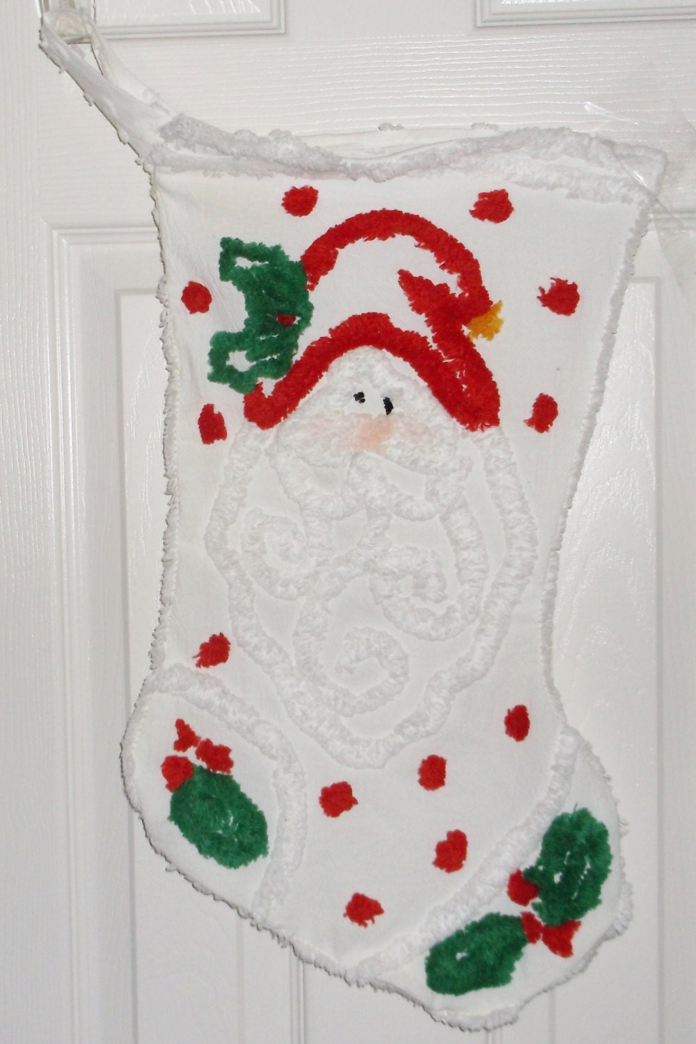 Vintage Daisy Kingdom Chenille Christmas Stocking With Santa Image Etsy