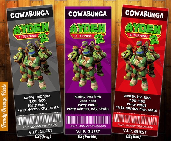 Articoli Simili A Stampabile Ninja Turtle Invito Invito