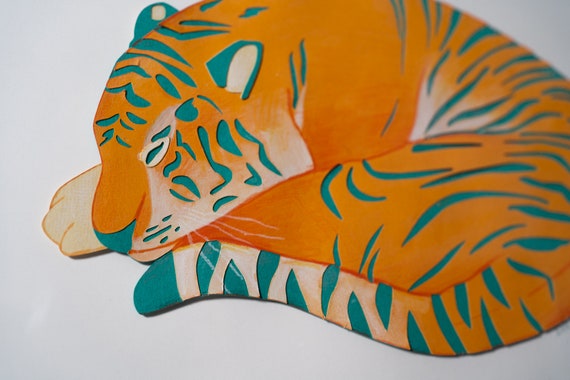 Download Paper Cut Tiger Sleeping Tiger Layered Paper Art Etsy