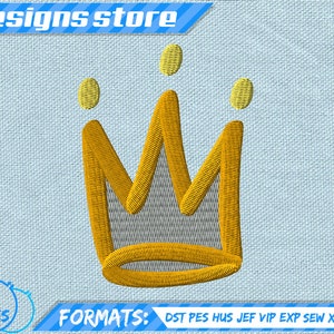 CROWN EMBROIDERY DESIGN, king princess tiara machine embroidery design, crown princess embroidery, crown king embroidery, tiara queen design
