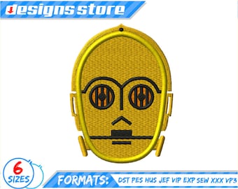 STAR WARS C3PO EMBROIDERY Design Machine Star Wars Embroidery Design R2D2 Embroidery Design Darth Vader Star Wars BB8 Embroidery design c3po