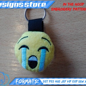 EMOJI KEYCHAIN EMBROIDERY design, in the hoop pattern file stuffed keychain emoji embroidery machine design, emoji stuffed keychain ith file