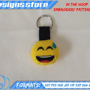 EMOJI KEYCHAIN EMBROIDERY design, in the hoop pattern file stuffed keychain emoji embroidery machine design, emoji stuffed keychain ith file